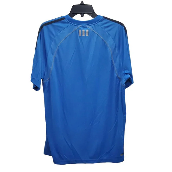 Adidas Clima365 Men's Blue Stripe Breathable Short Sleeve Athletic Top Size L‎ - Picture 7 of 7